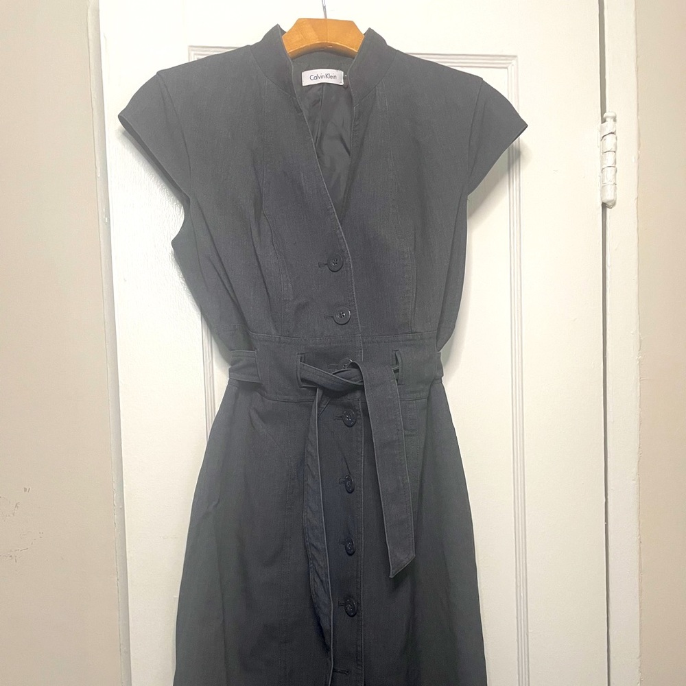 Calvin Klein button down denim dress